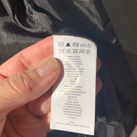 NWT Michael Kors black genuine leather moto jacket size XS - Picture 6 of 14